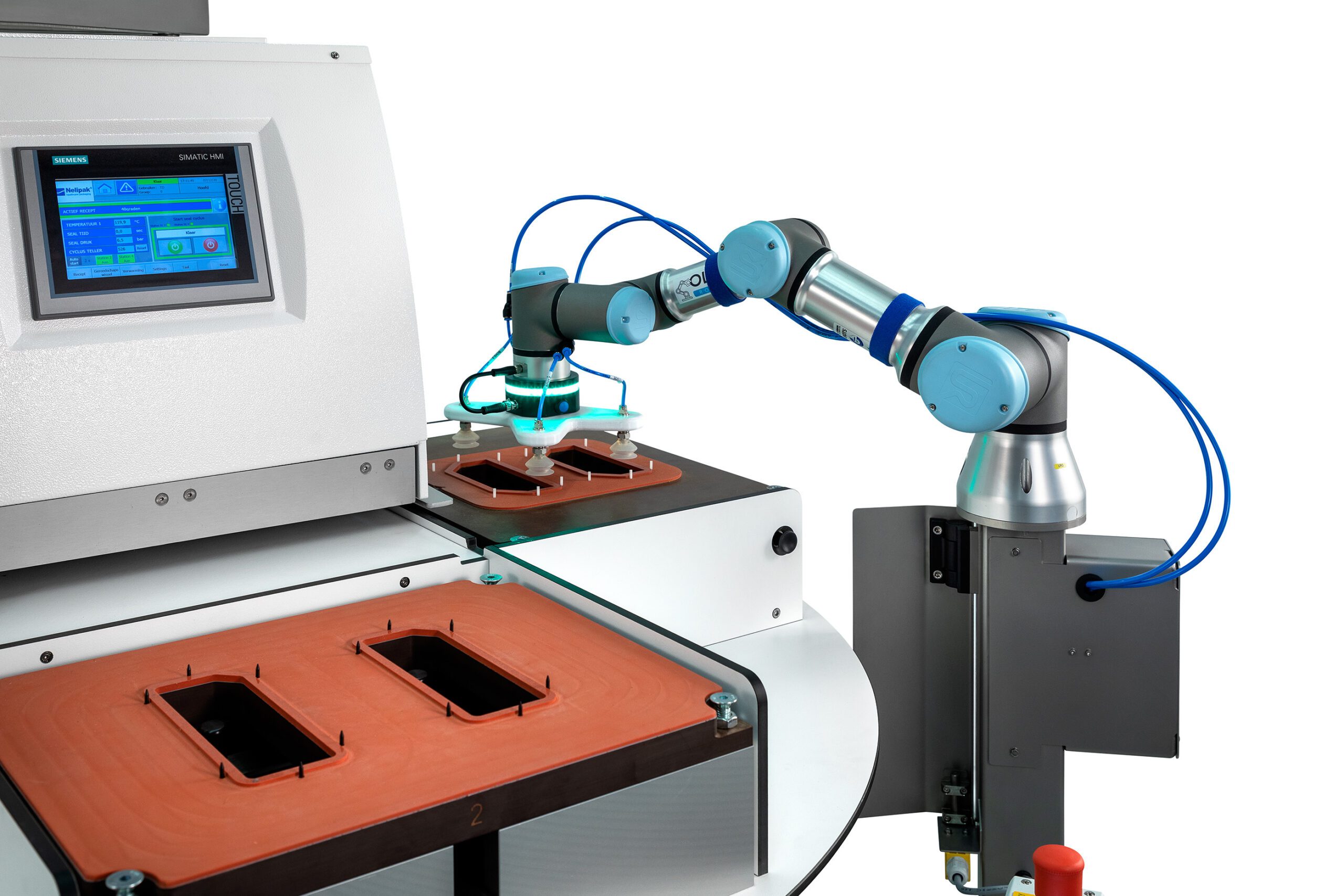 Cobot en automatische veloplegger NX-B-sealer van Nelipak